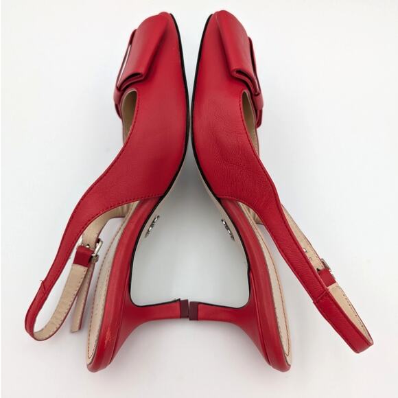 Beautiisoles Makayla Red Leather Comfortable Kitten Heel Women's Size US7 EU38 - Picture 5 of 11